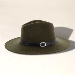Stylish Olive Green Fedora Hat